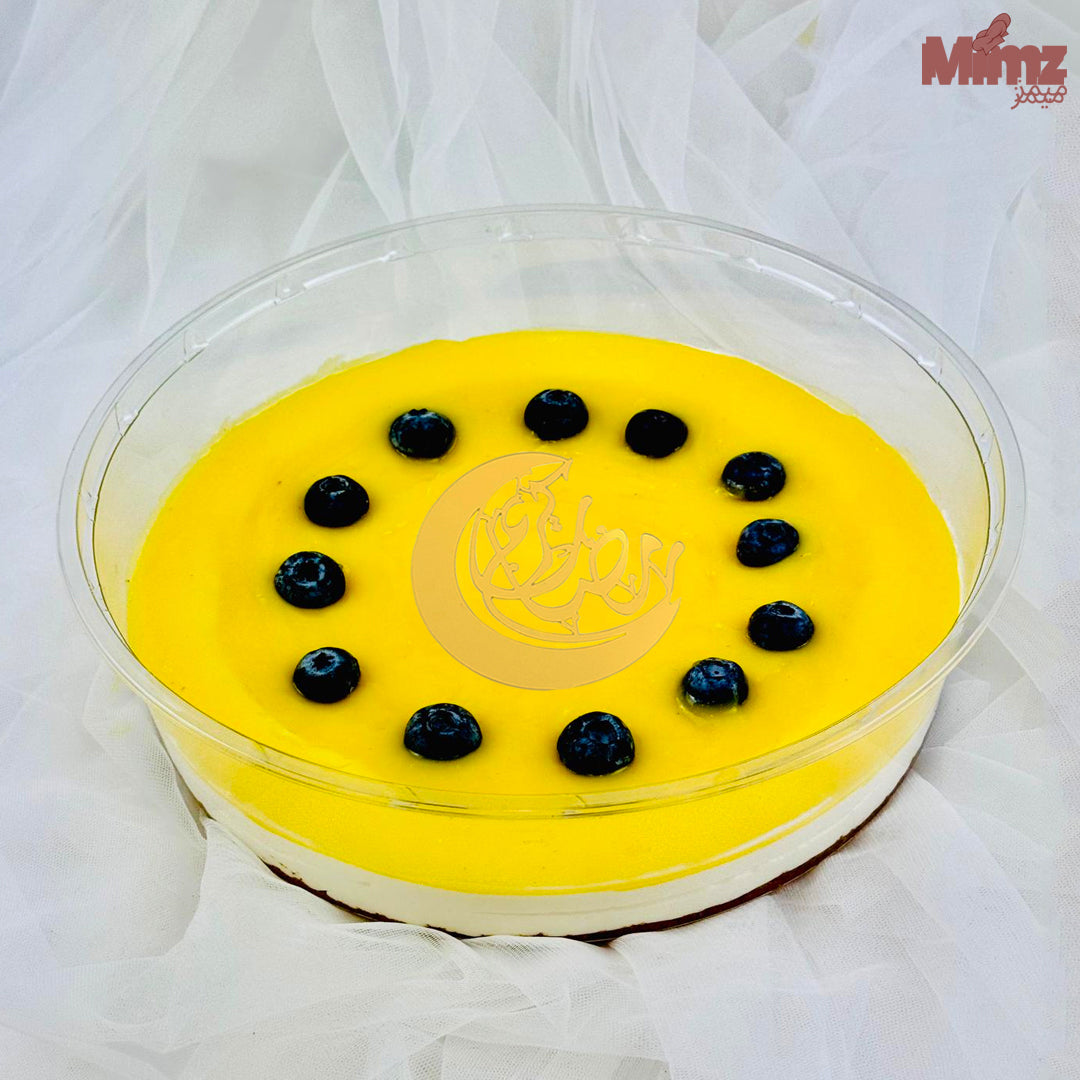 Lemon blueberry chilled cheese cake with Ramadan Topper