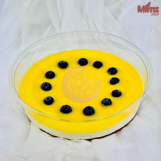 Lemon blueberry chilled cheese cake with Ramadan Topper