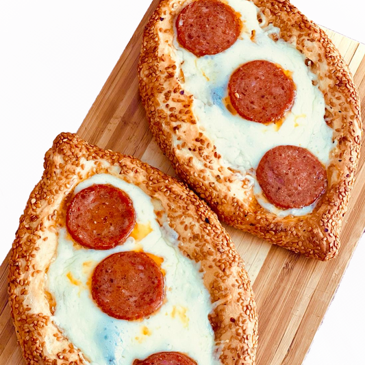 Simit pide with cheese and Sujuk 1 pc